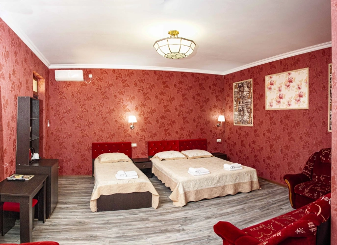 Standard Quadruple room with balcony and with view