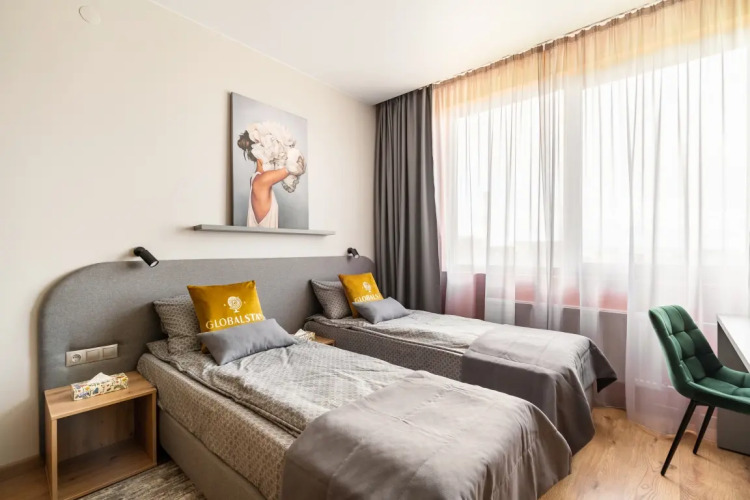 Фотография номера квартиры GLOBALSTAY Новая Студия с 2-мя кроватями 5 Мин до Метро Автово