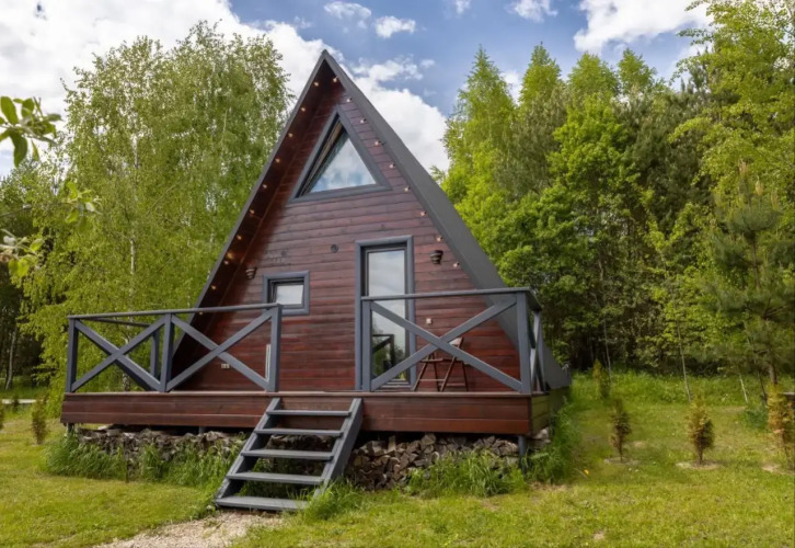 Двухместный коттедж Comfort с красивым видом из окна двуспальная кровать