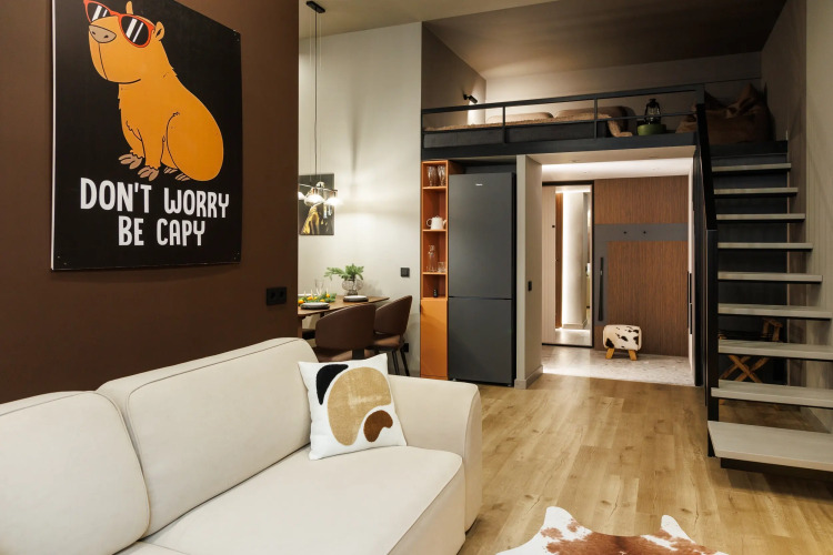 Фотография номера квартиры Квартира Капибара - двухуровневая квартира с залипательным видом