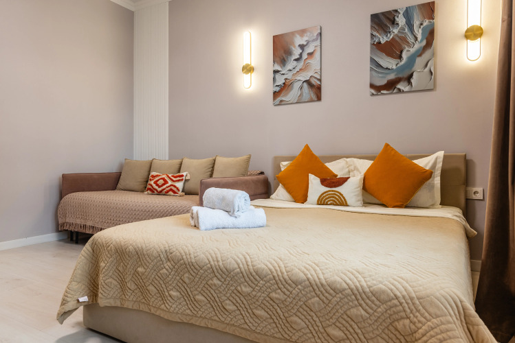 Фотография номера квартиры Апартаменты Студия Ferrero Rocher в центре рядом c ТРЦ (274)