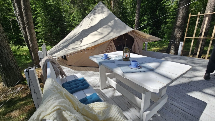 Comfort room with lake view