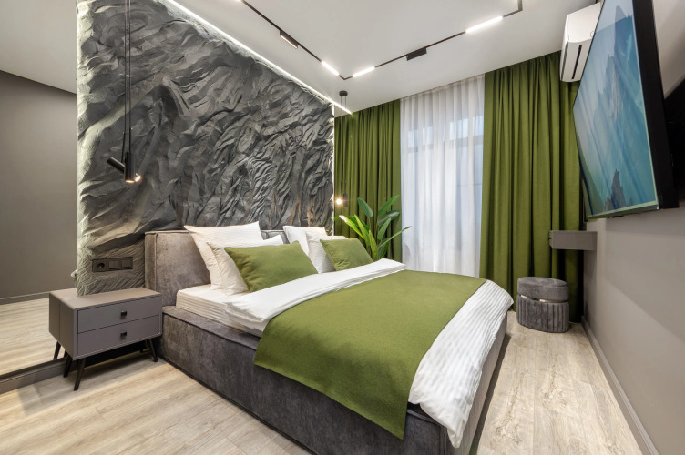 Фотография номера квартиры Квартира Новая в доме с часами вид на Эльбрус