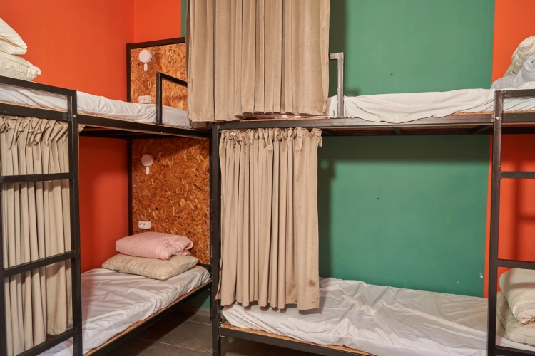 Bed in Dorm with balcony