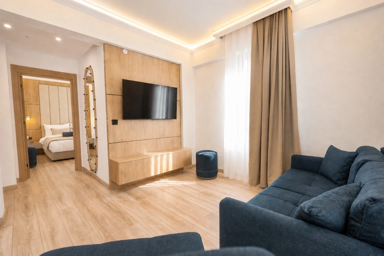 2 Bedrooms Standard Family room with balcony and with partial sea view