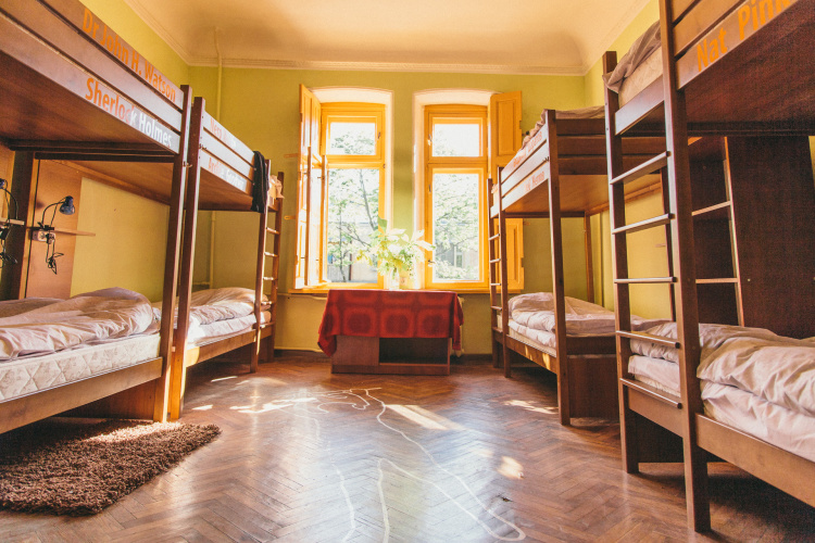Bed in Dorm with balcony