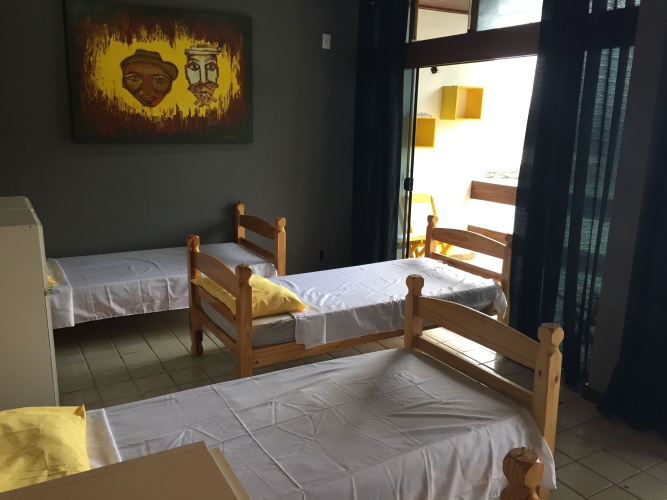 Bed in Dorm with balcony and with sea view