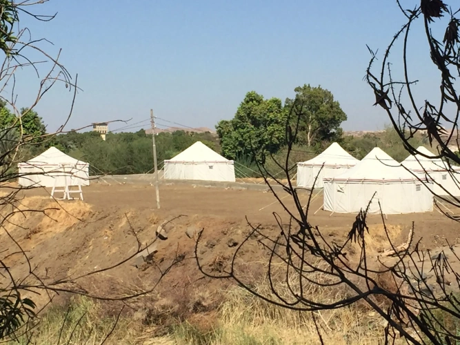 Tent with mountain view