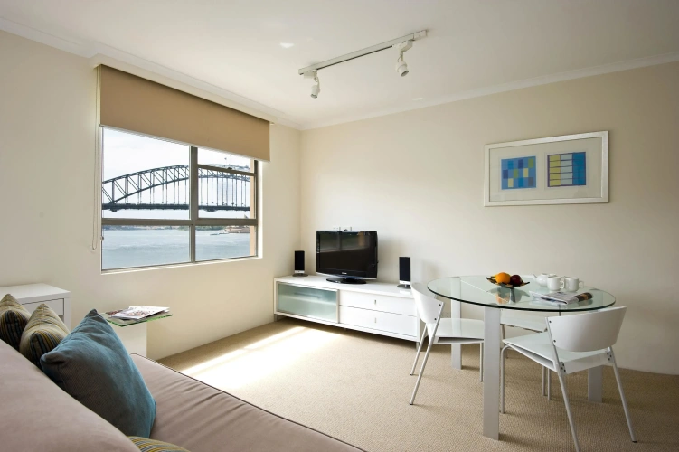 Studio with harbour view