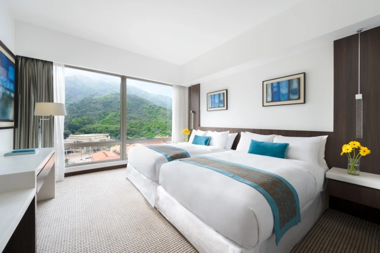 Twin room with mountain view
