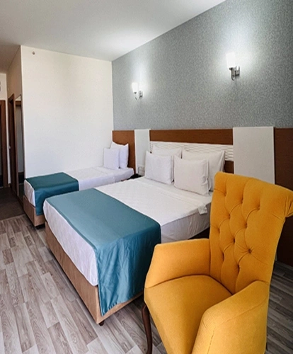 Connection room with land view