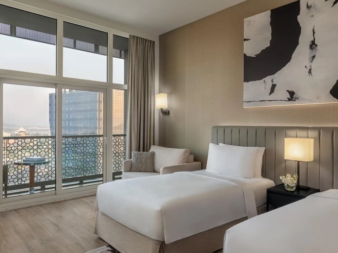 Deluxe Twin room with balcony and with pool view
