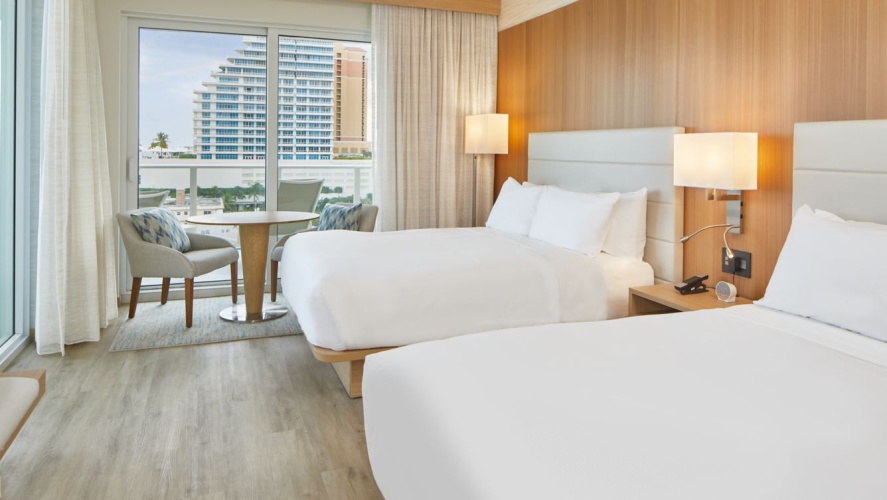 Twin room with balcony and with view
