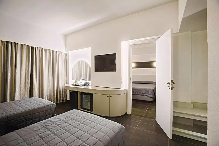 Family room with balcony and with inland view