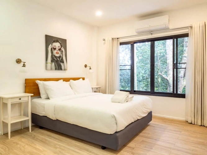 Terrece Quadruple House with garden view