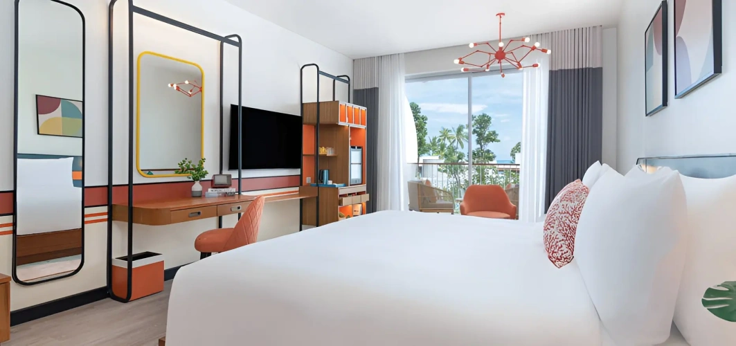 Cool Corner Twin room with balcony and with pool view