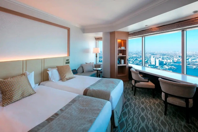 Twin room with view
