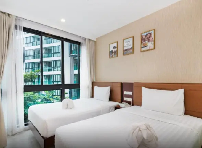 1 Bedroom Twin room with pool view