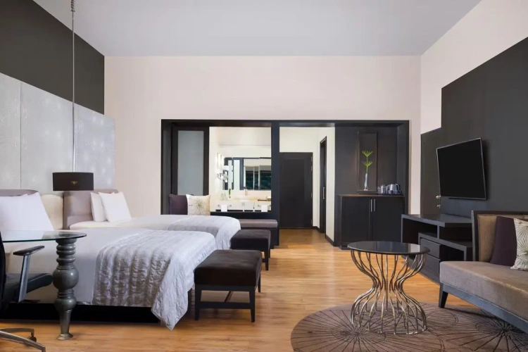 Larger Guest Double room with balcony and with pool view