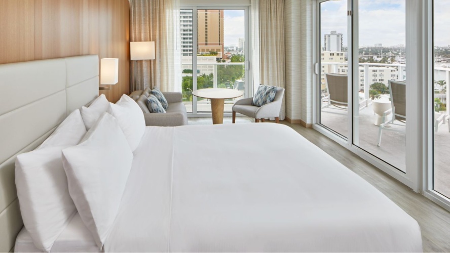 Room with balcony and with view