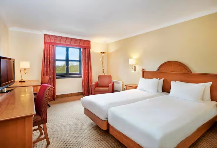 Twin room with golf view