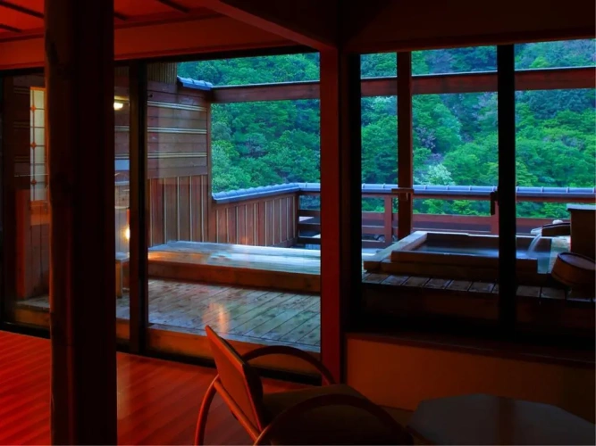 Japanese-Style with Open-Air Cypress Bath room