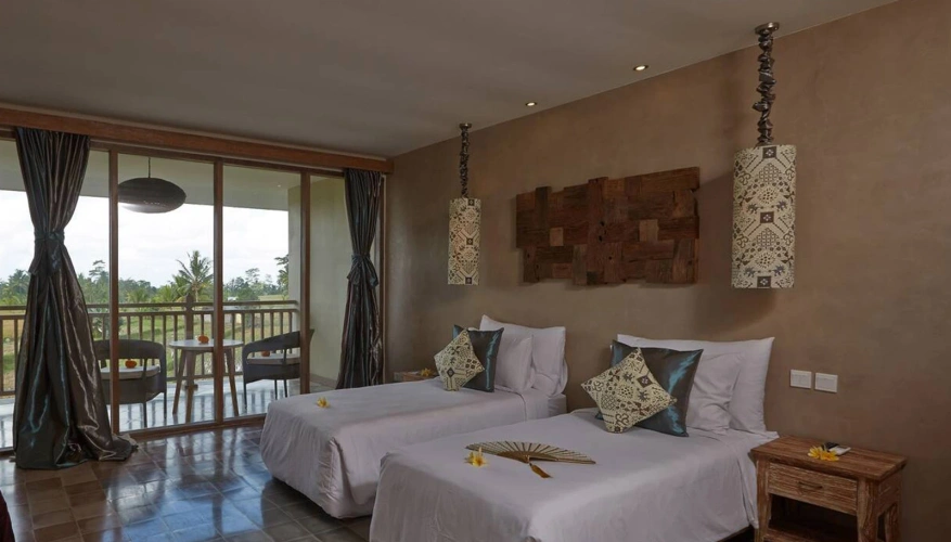 Deluxe Connecting Quadruple room with Rice Field view