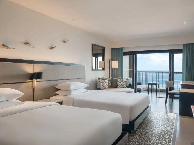 Twin room with ocean view