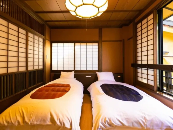 Bed Yes, Riverside + Western-Style ［Ayame］ room