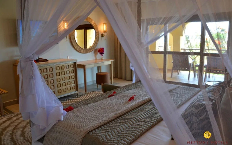 Deluxe Garden Side Twin room with balcony and with partial ocean view