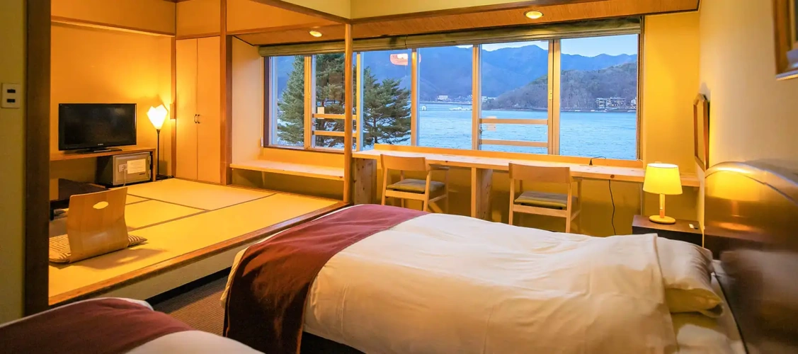 Japanese-Western Style [West Wing] room with Lake Kawaguchi View
