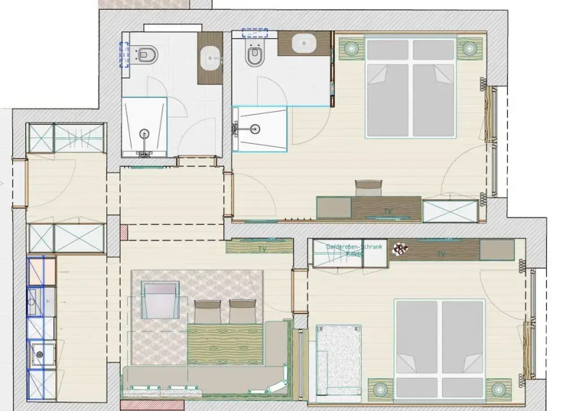 Ferienwohnung mit 2 Schlafzimmern fur 4 Personen