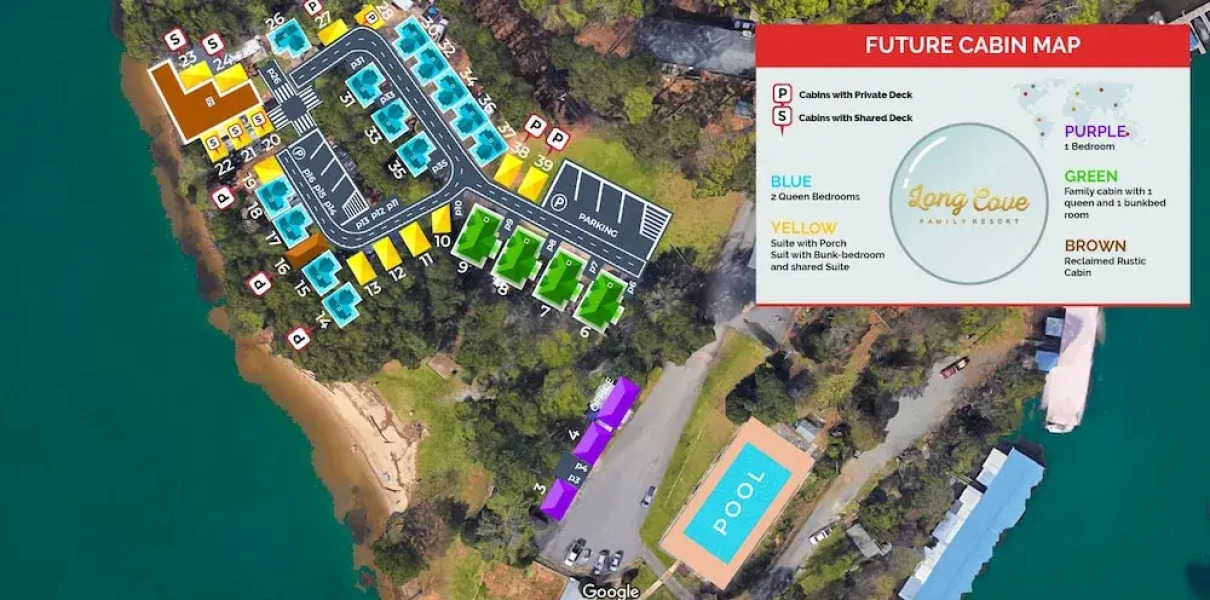 Lakefront Property Two Bedroom Cabin #32 at Long Cove Resort by Redawning