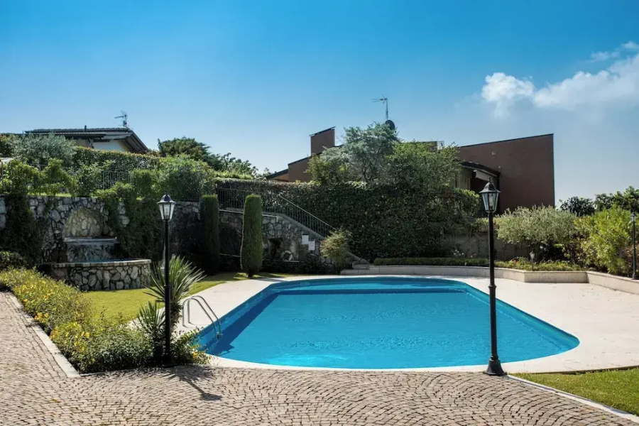 Red Villa With Shared Pool and Private Garden is the new Black on Lake Garda