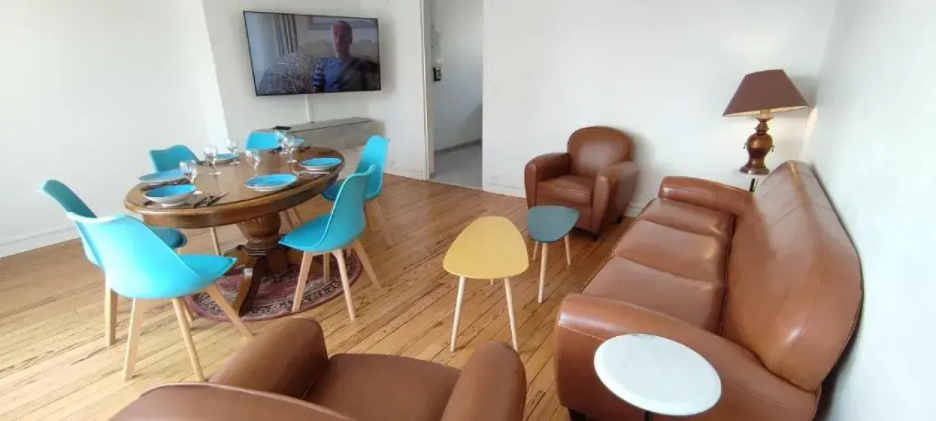 Appartement Rénové, 100 m de la gare, 83 m2, 5 Pers, Confortable et Lumineux