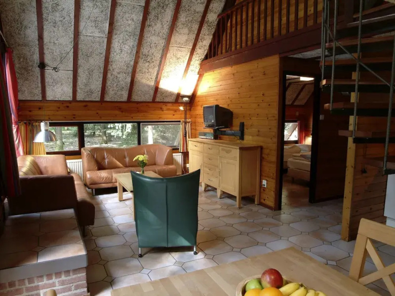 Detached Wooden Bungalow With Microwave Surrounded by Nature