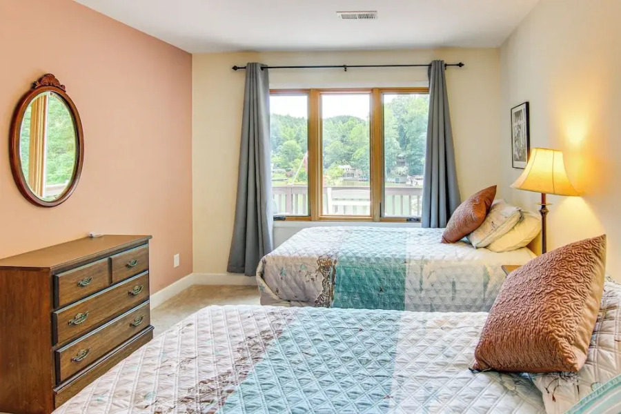 2-story Deck: Waterfront Lake Lure Home!