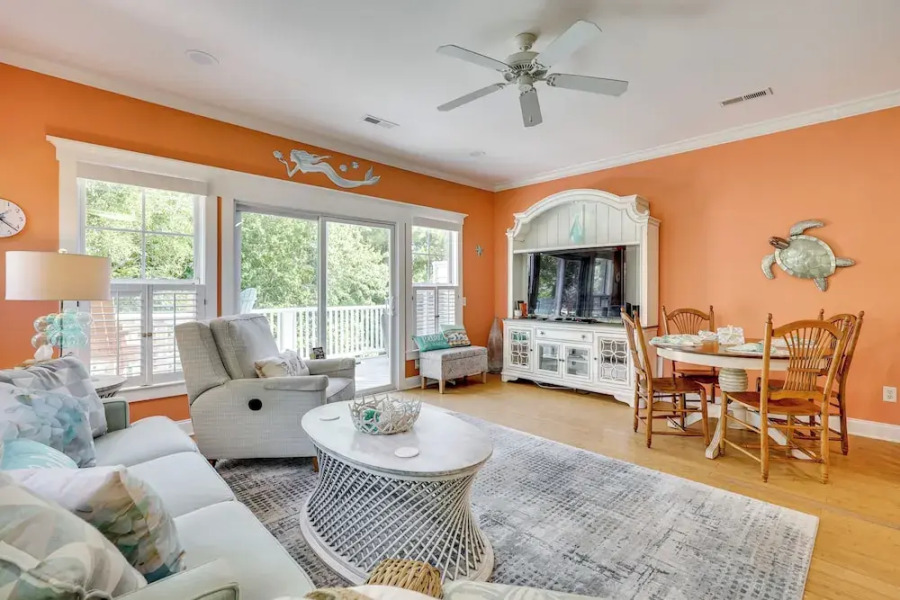 Steps to Ocean: Luxe Kure Beach Home w/ Game Room