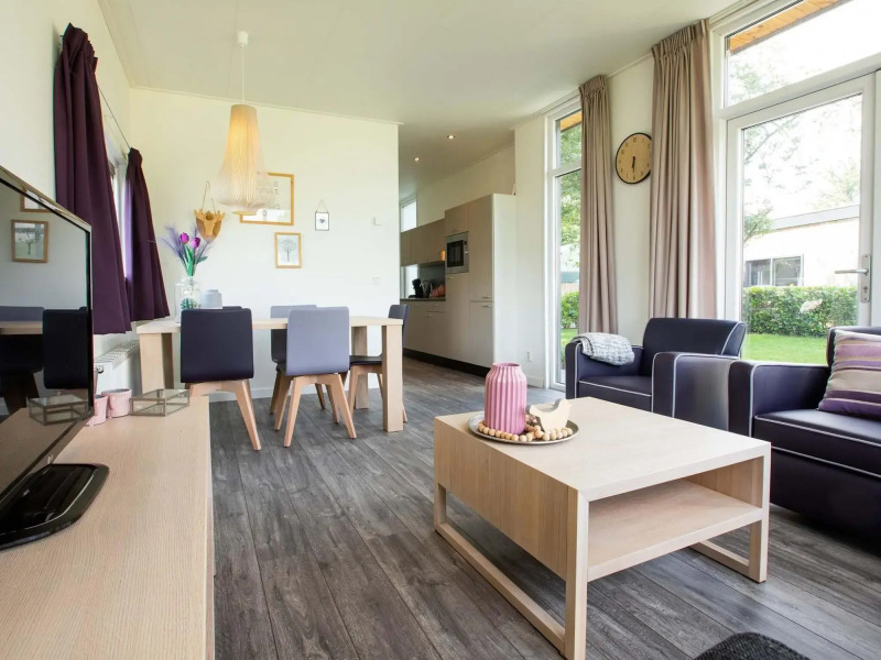 Modern chalet with sauna and spa, on a holiday park in a wetland area