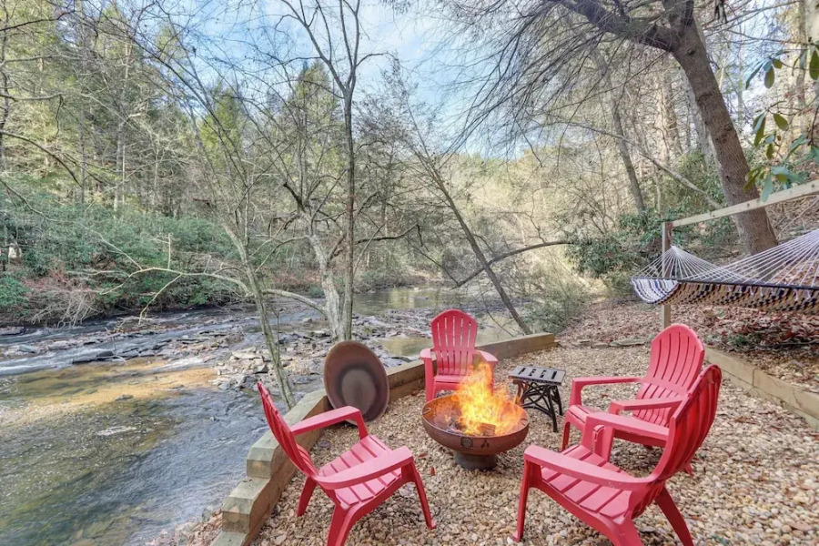 Waterfront Cabin w/ Beautiful River View & Hot Tub