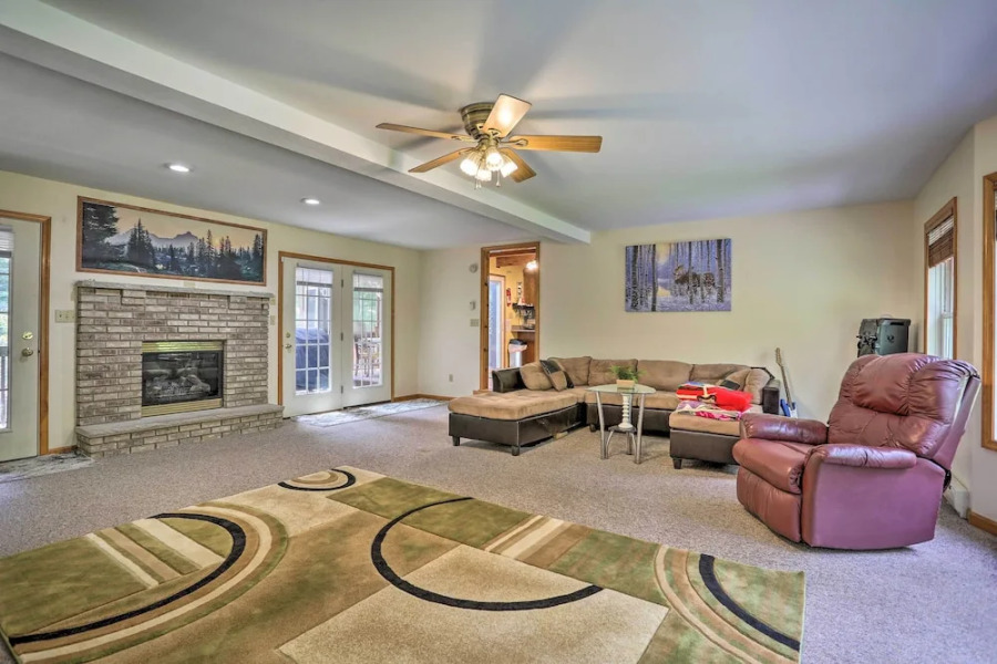 Home w/ Hot Tub, Fire Pit, Koi Pond: Walk to Lake!