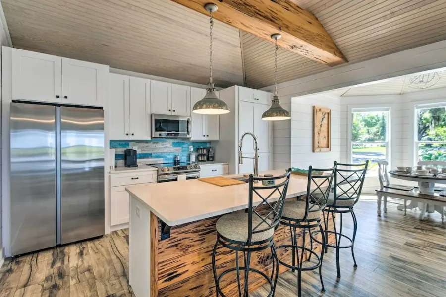 Private Dock + Fire Pit: Riverfront Darien Cottage