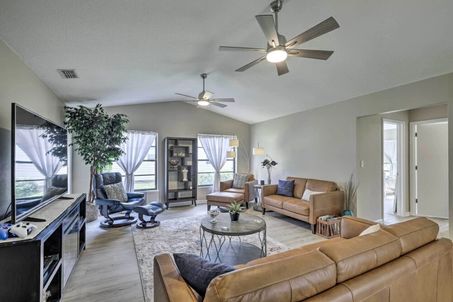 Palm Harbor Home w/ Pool & Golf Course Views!