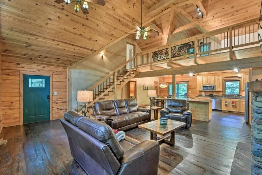 Sapphire Log Cabin w/ Wraparound Deck + Fire Pit!