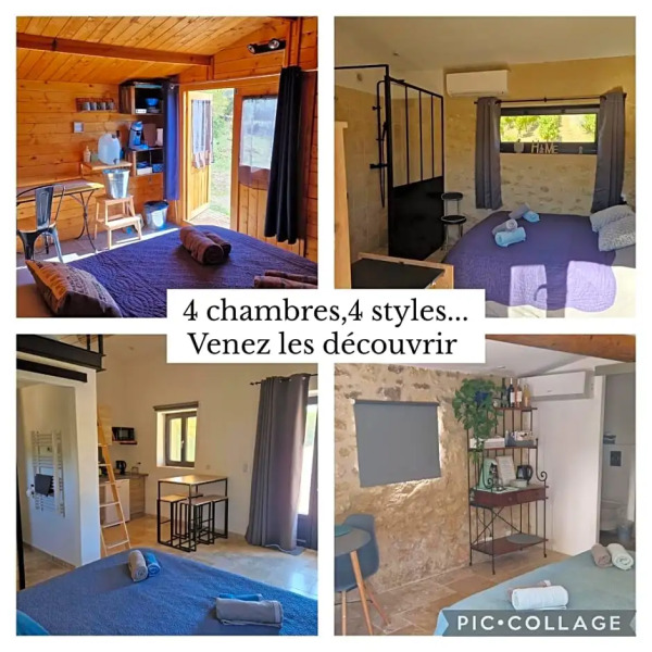 petit chalet insolite "vie en plein air" Bastide Bellugue maison d'hôtes reseau Bienvenue à la ferme à 3 mn de lourmarin