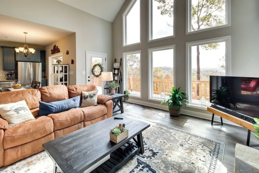 Views, Hot Tub & Trails: Modern Ellijay Cottage