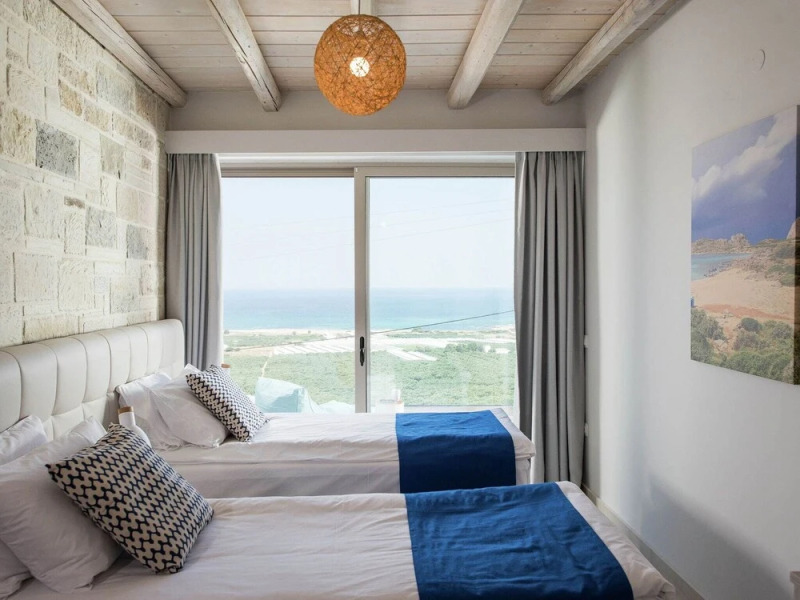 Lux Villa Near Falasarna Beach & a Restaurant, Private Pool & Sea View