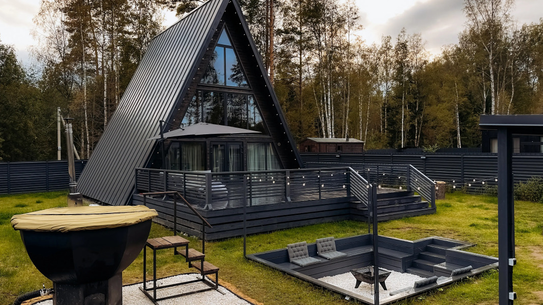 Частный дом A-frame Ванхейм с сибирским чаном