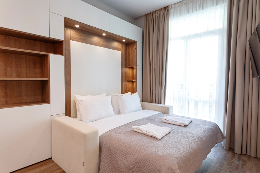 Апартаменты RED APARTMENTS Арт Лайт Сити апартамент Адамс