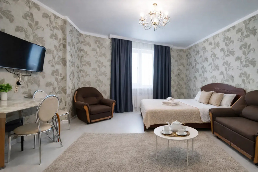 Апартаменты  с 2-мя кроватями и одноместный диван в центре Астаны